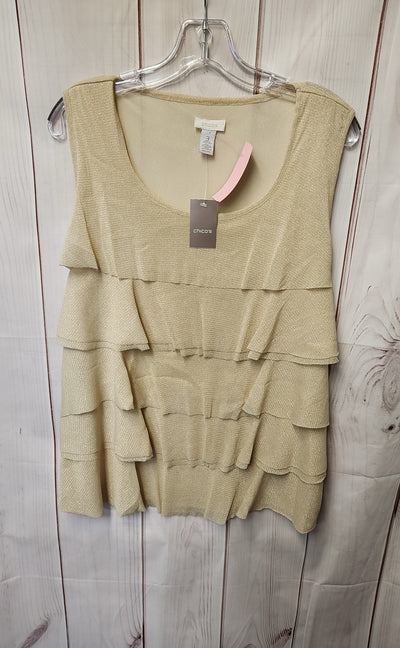 NWT Chico's Women's Size 3 = US XL Gold Sleeveless Top
