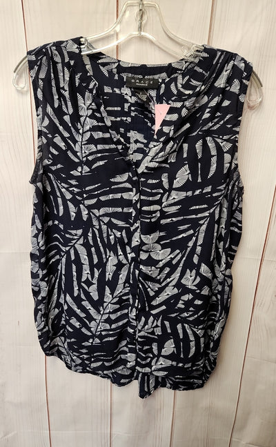 Grace Women's Size S Navy Floral Sleeveless Top