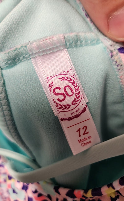 NWT So Girl's Size 12 Multi Swim Bikini
