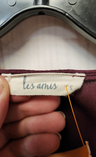 Les Amis Women's Size S Maroon 3/4 Sleeve Top