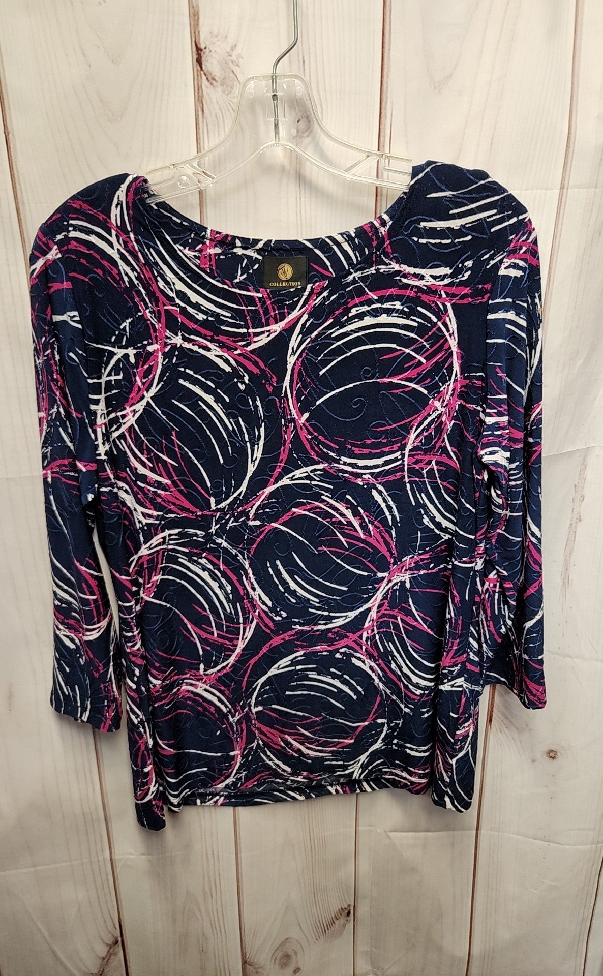 JM Collection Women's Size M Blue 3/4 Sleeve Top