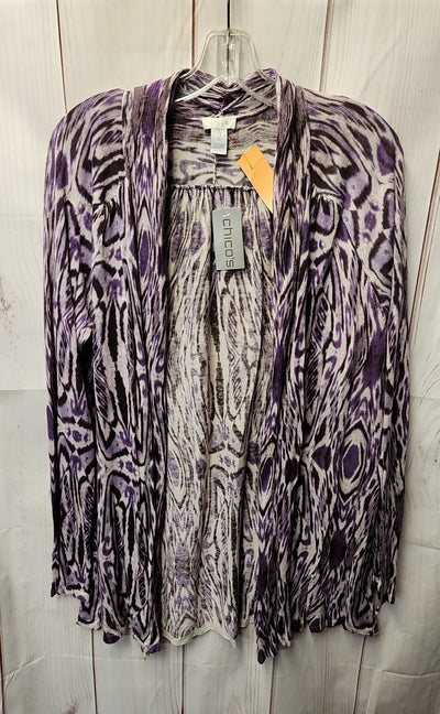 NWT Chico's Women's Size 3 = US XL Purple Cardigan
