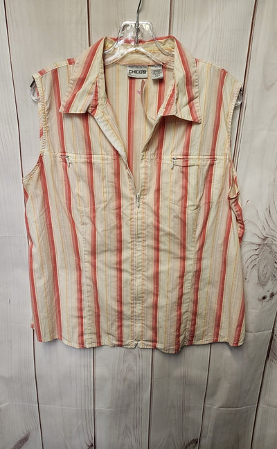 Chico's Women's Size 2 = US L Peach Sleeveless Top