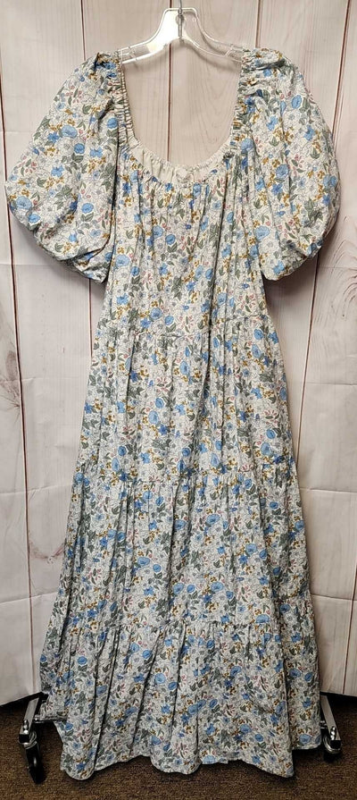 Tuckernuck Hyacinth House Women's Size L White Floral Dress