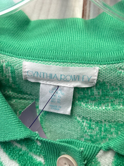 Cynthia Rowley Women's Size S White & Green Cardigan