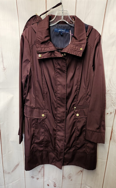 Cole Haan Women's Size L Maroon Coat with travel pouch