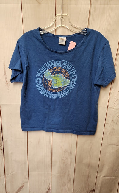Cozy Shirts Women's Size M Blue Short Sleeve Top