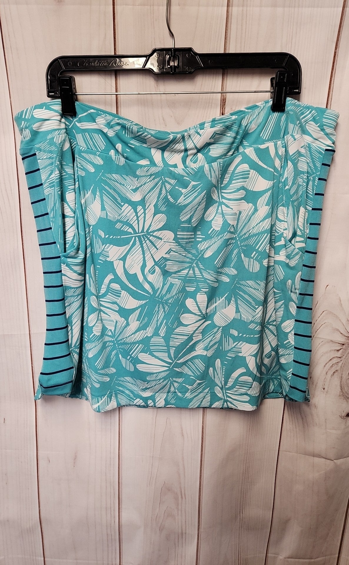 NWT Weekends by Chico's Women's Size 3 = US 16 Teal Floral Skorts
