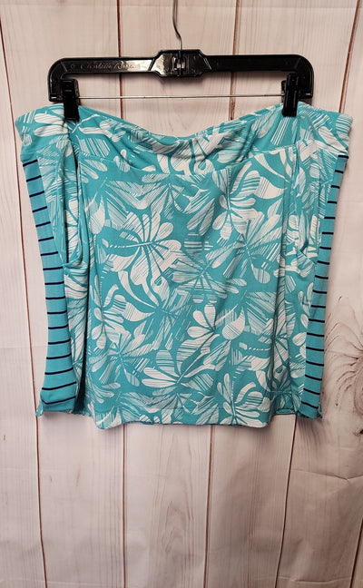 NWT Weekends by Chico's Women's Size 3 = US 16 Teal Floral Skorts