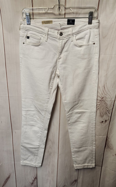 AG Adriano Goldschmied Women's Size 26 (1-2) White Jeans The Stilt Roll-up