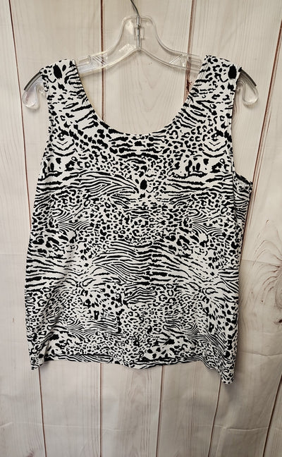 Chico's Women's Size 3 = US XL White & Black Sleeveless Top