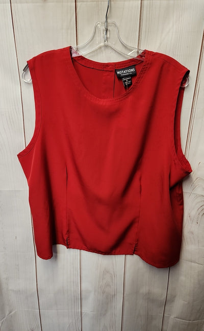 Notations Women's Size XL Red Sleeveless Top