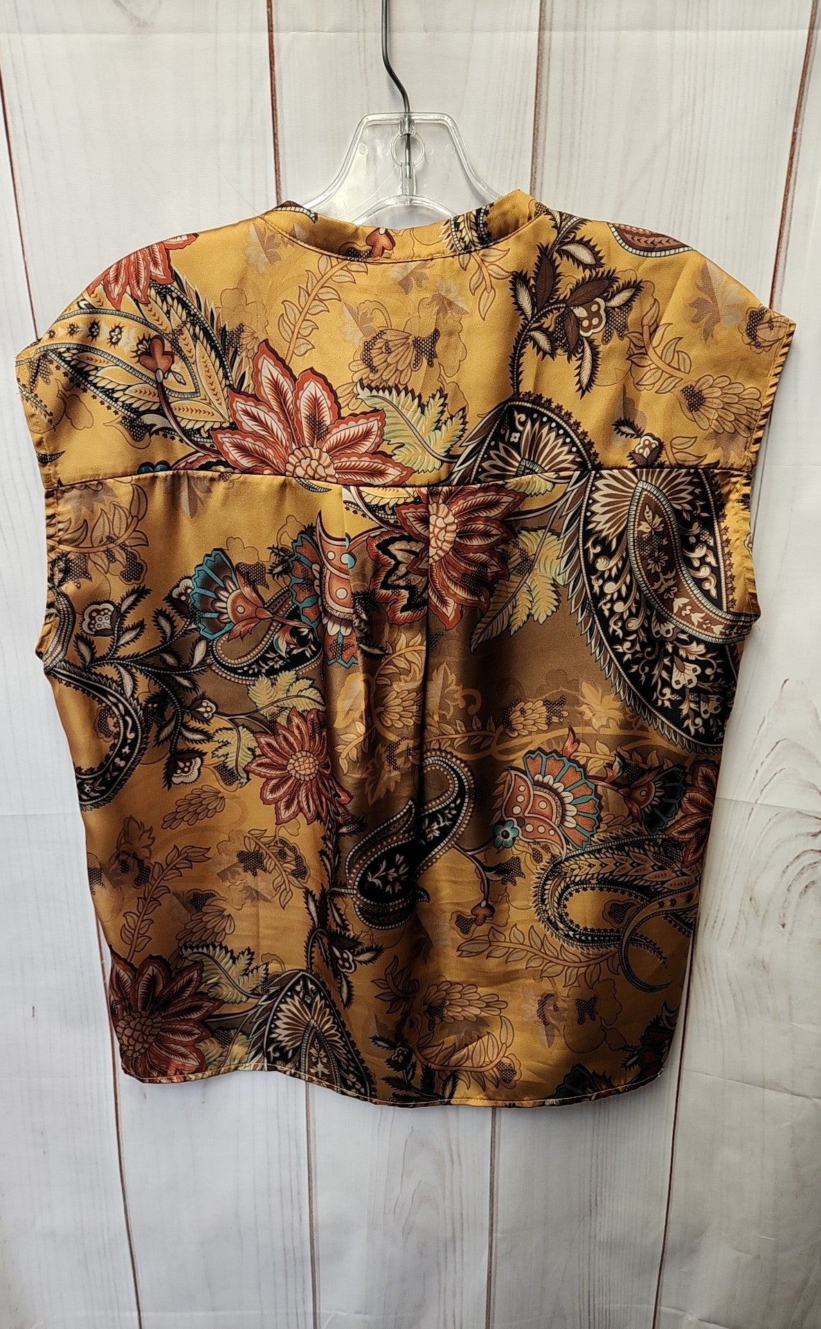 Elie Tahari Women's Size XS Gold Floral Sleeveless Top