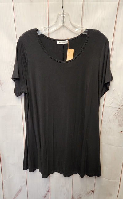 Esenchel Women's Size XL Black Short Sleeve Top