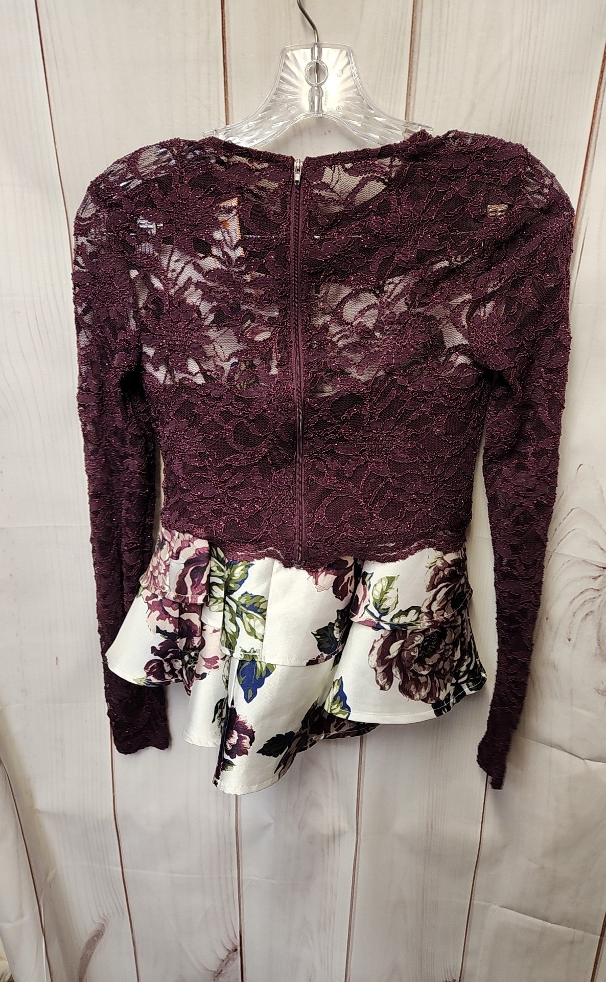 City Studio Women's Size 5 White & Purple Floral Skirt Set
