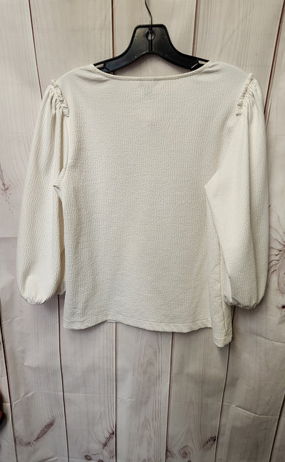 Ann Taylor Women's Size S White 3/4 Sleeve Top
