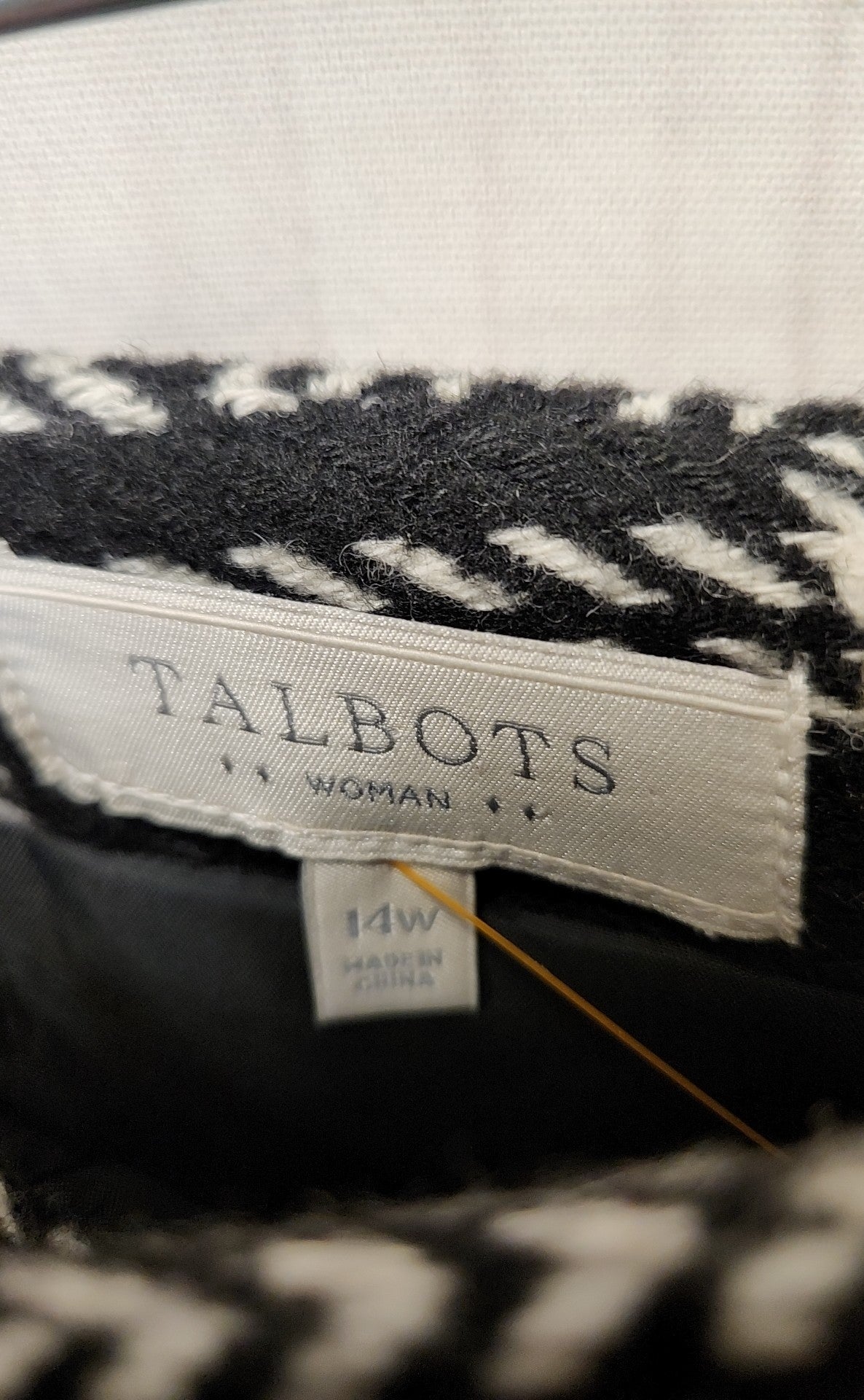 Talbots Women's Size 14 Black & White Skirt