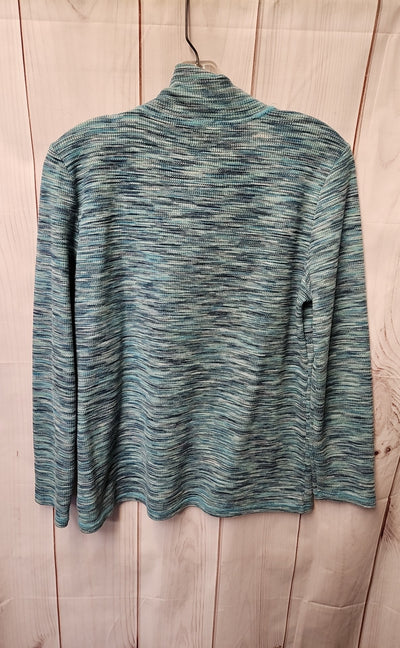 Talbots Women's Size L Petite Blue Long Sleeve Top