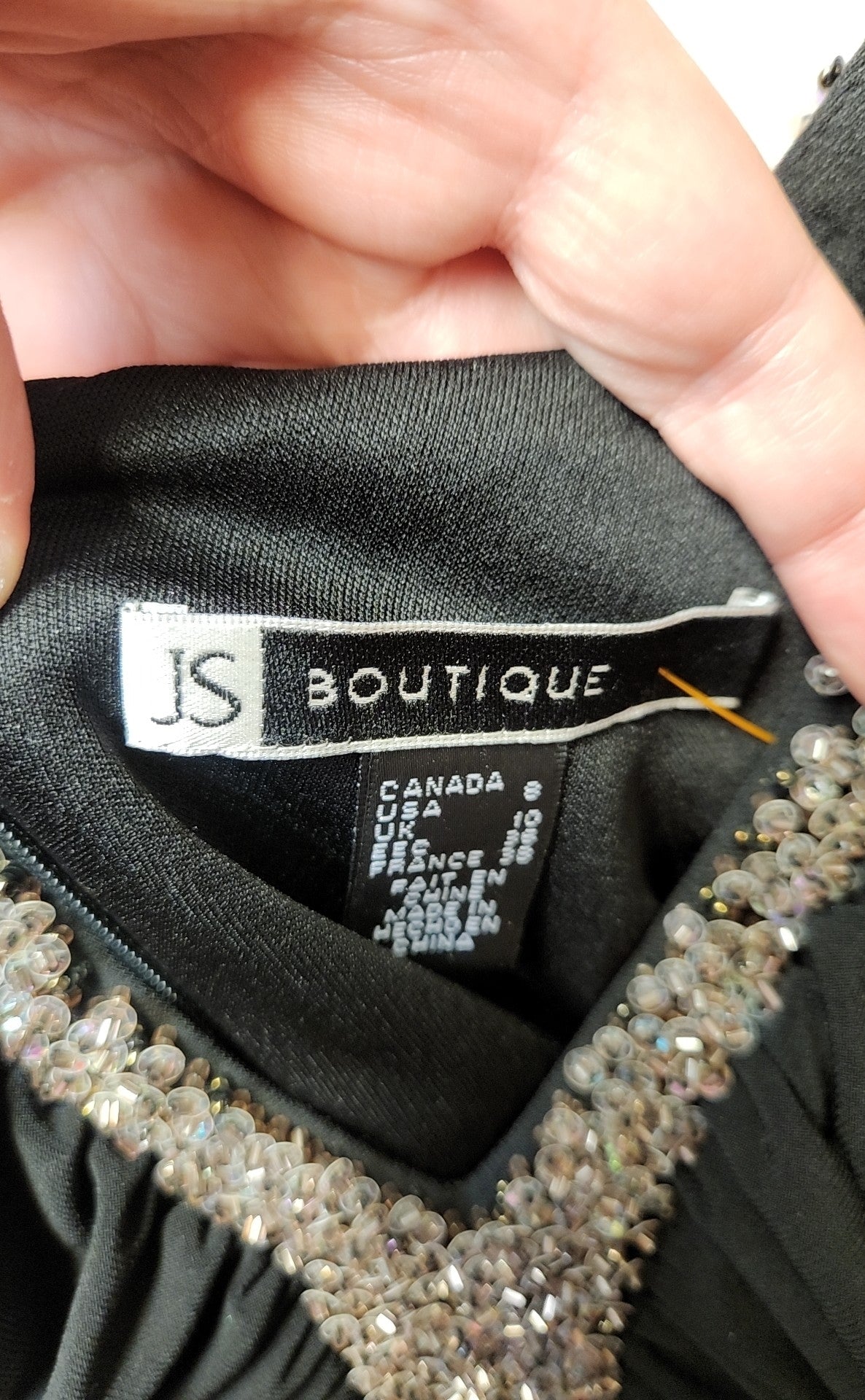 JS Boutique Women's Size 8 Black Beaded Dress