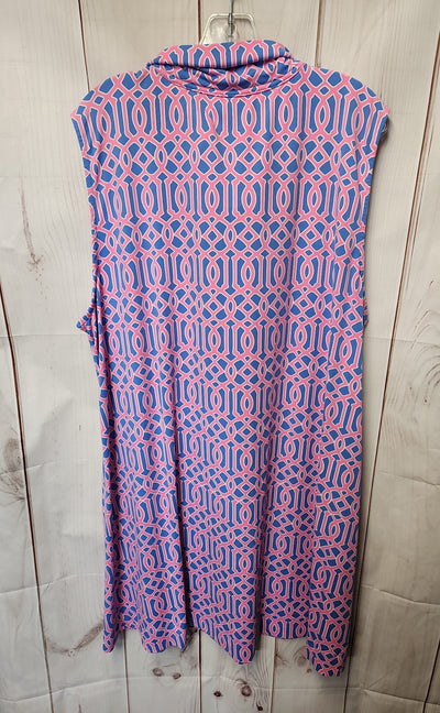 Lulu B Women's Size 3X Pink & Blue Dress