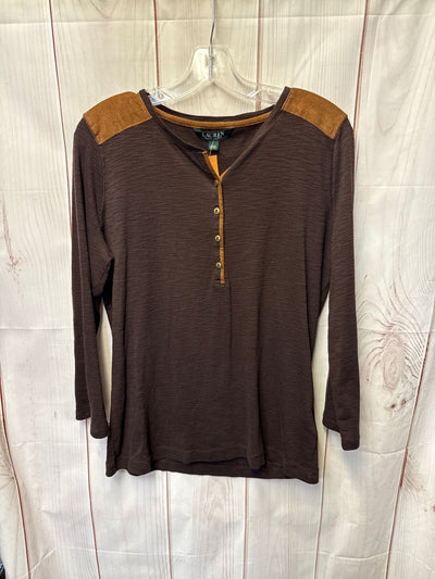 Lauren by Ralph Lauren Women's Size L Brown 3/4 Sleeve Top