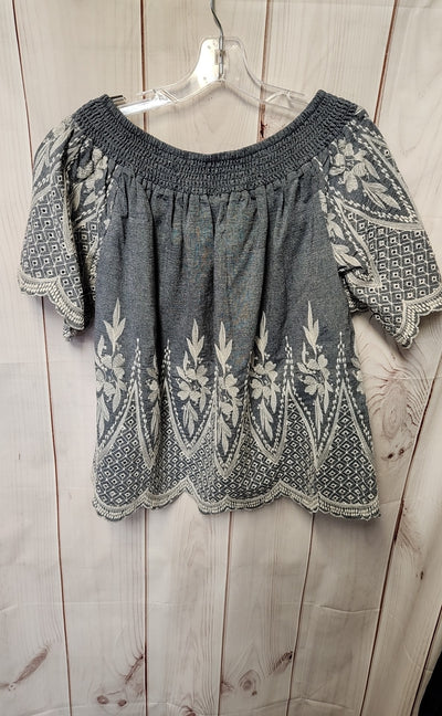 MurMur Women's Size M Blue Short Sleeve Top