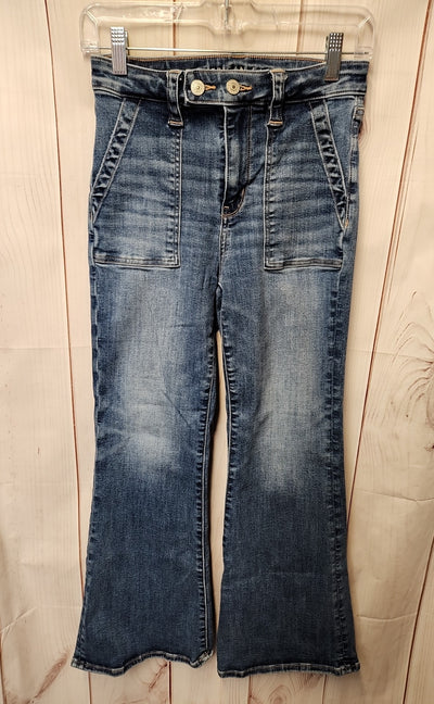 American Eagle Women's Size 26 (1-2) Blue Jeans Super High Rise Flare
