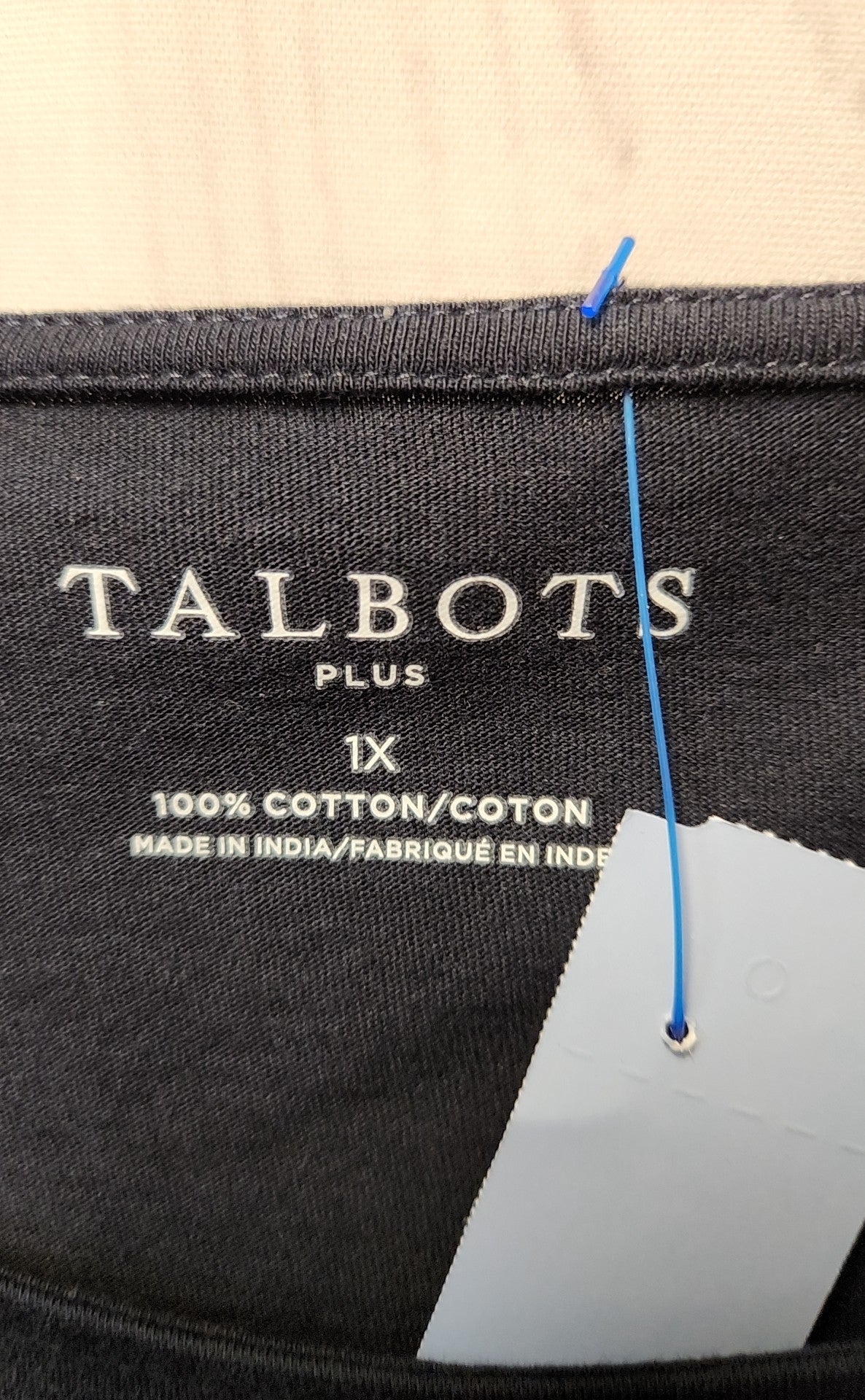 Talbots Women's Size 1X Black 3/4 Sleeve Top