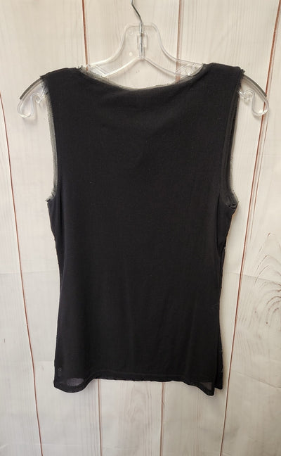 White House Black Market Women's Size S Black Sequined Sleeveless Top