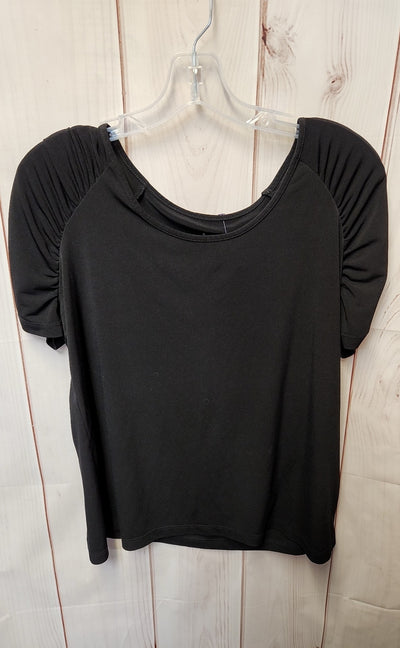 Susan Graver Women's Size S Black Short Sleeve Top