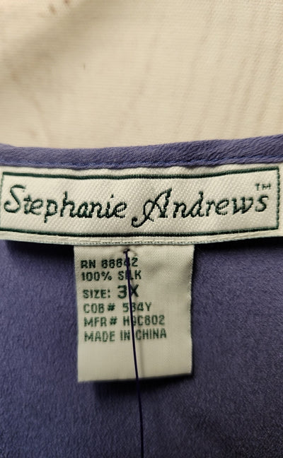 Stephanie Andrews Women's Size 3X Purple Silk Sleeveless Top