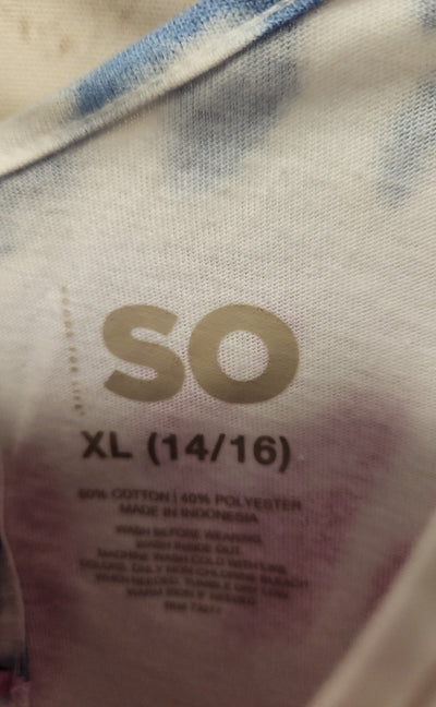 So Girl's Size 14/16 Blue & Pink Shirt