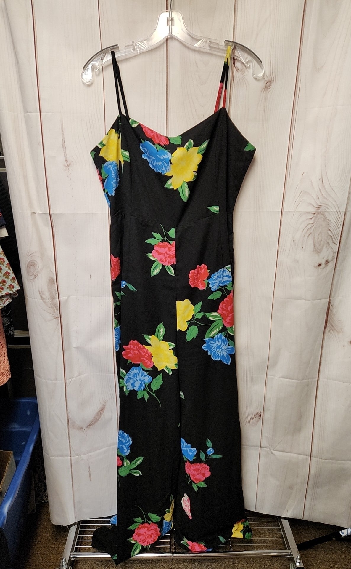 Baltic Born Women's Size XL Black Floral Jumpsuit