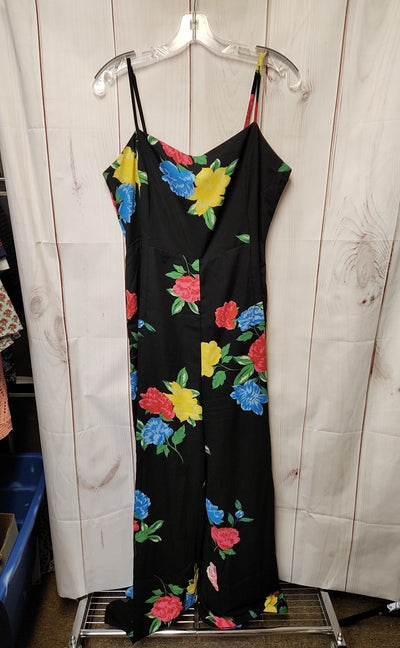 Baltic Born Women's Size XL Black Floral Jumpsuit