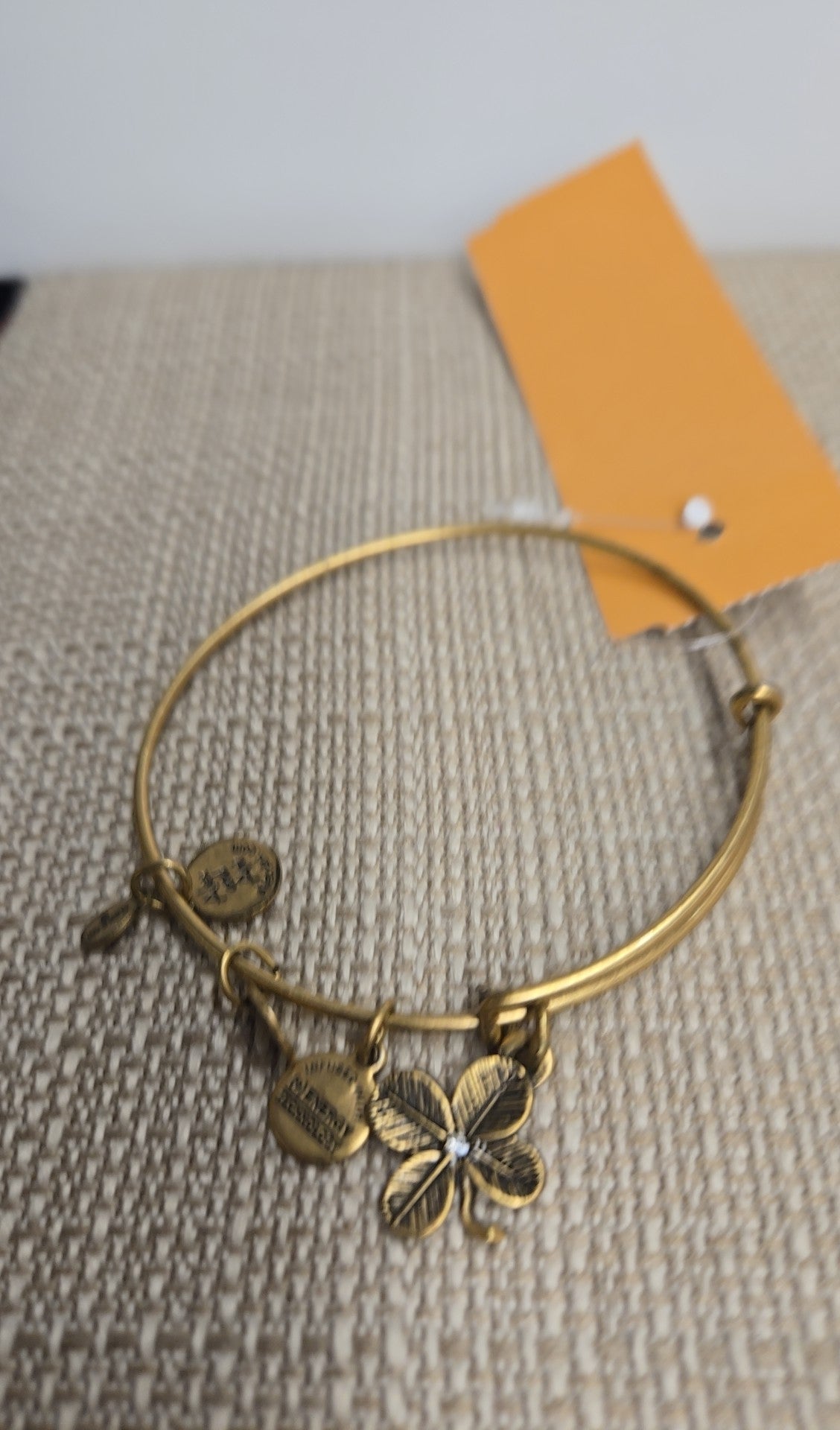 Alex & Ani Gold Clover Charm Bracelet