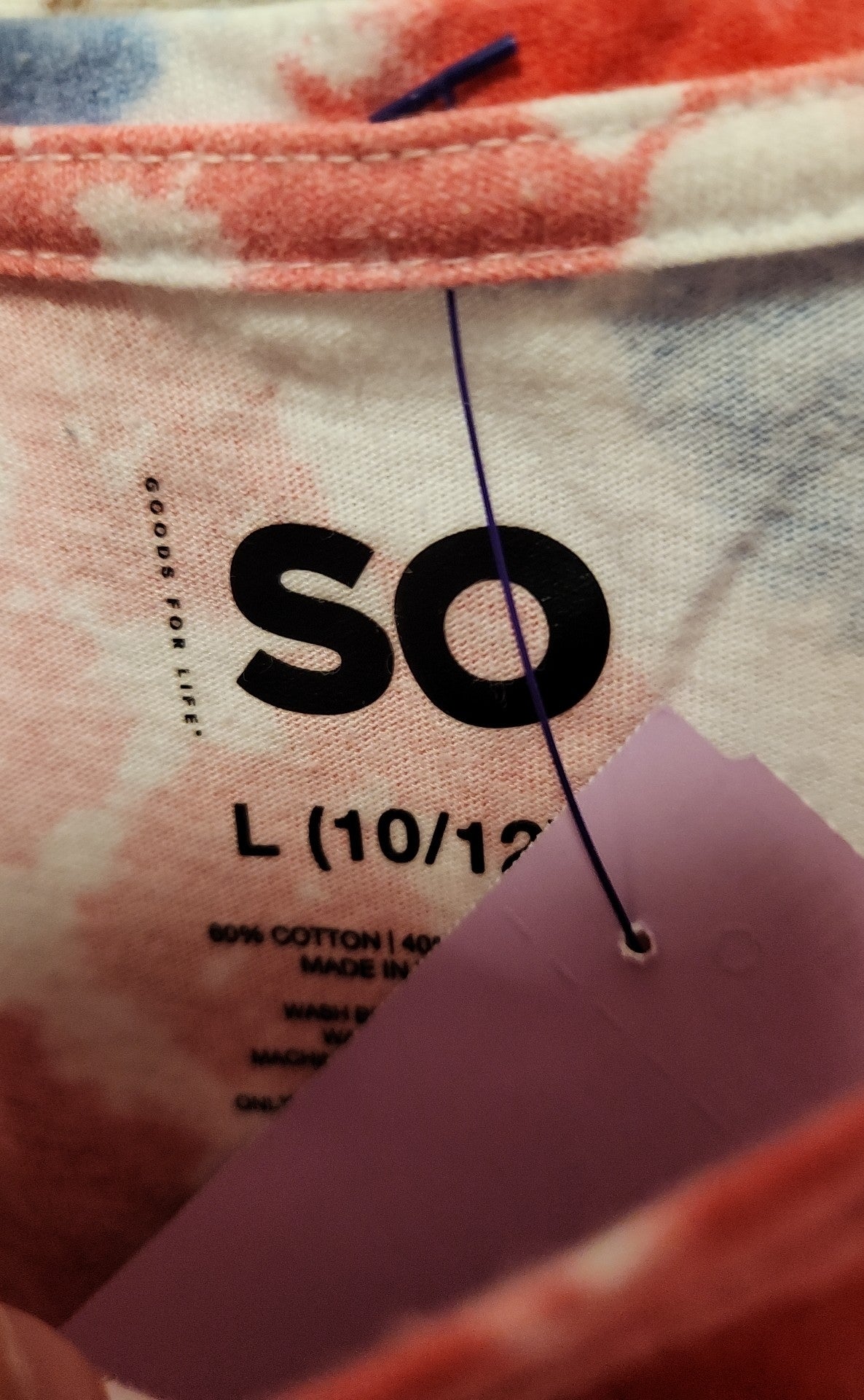 So Girl's Size 10/12 Red & Blue Shirt