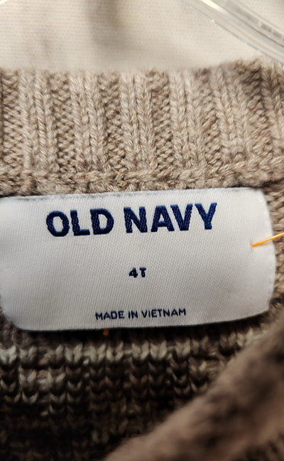 Old Navy Girl's Size 4 White & Brown Sweater