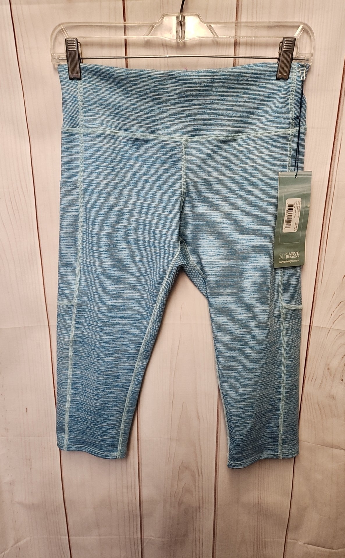 NWT Carve Designs Women's Size S Blue Active Capris