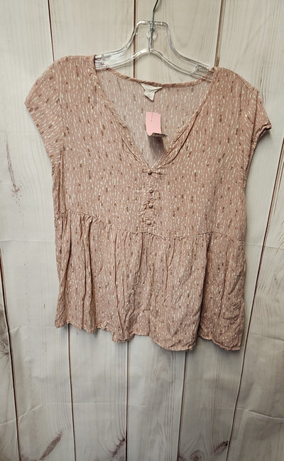 Caslon Women's Size S Pink Short Sleeve Top