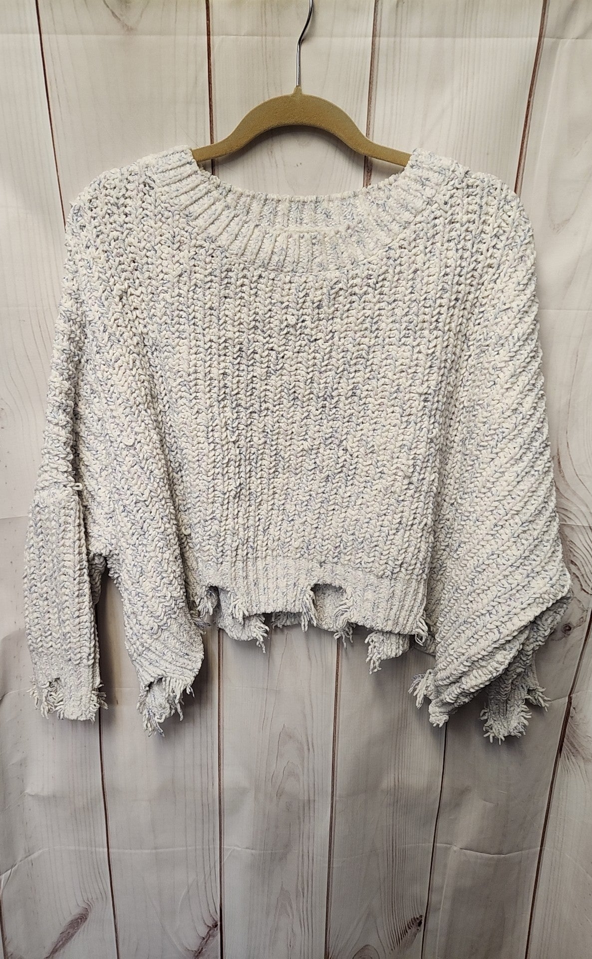 POL Women's Size S White & Purple Sweater