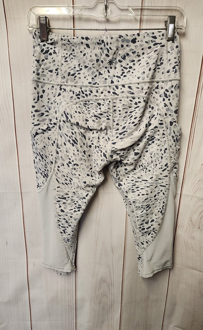 Athleta Women's Size S White & Blue Animal Print Active Capris