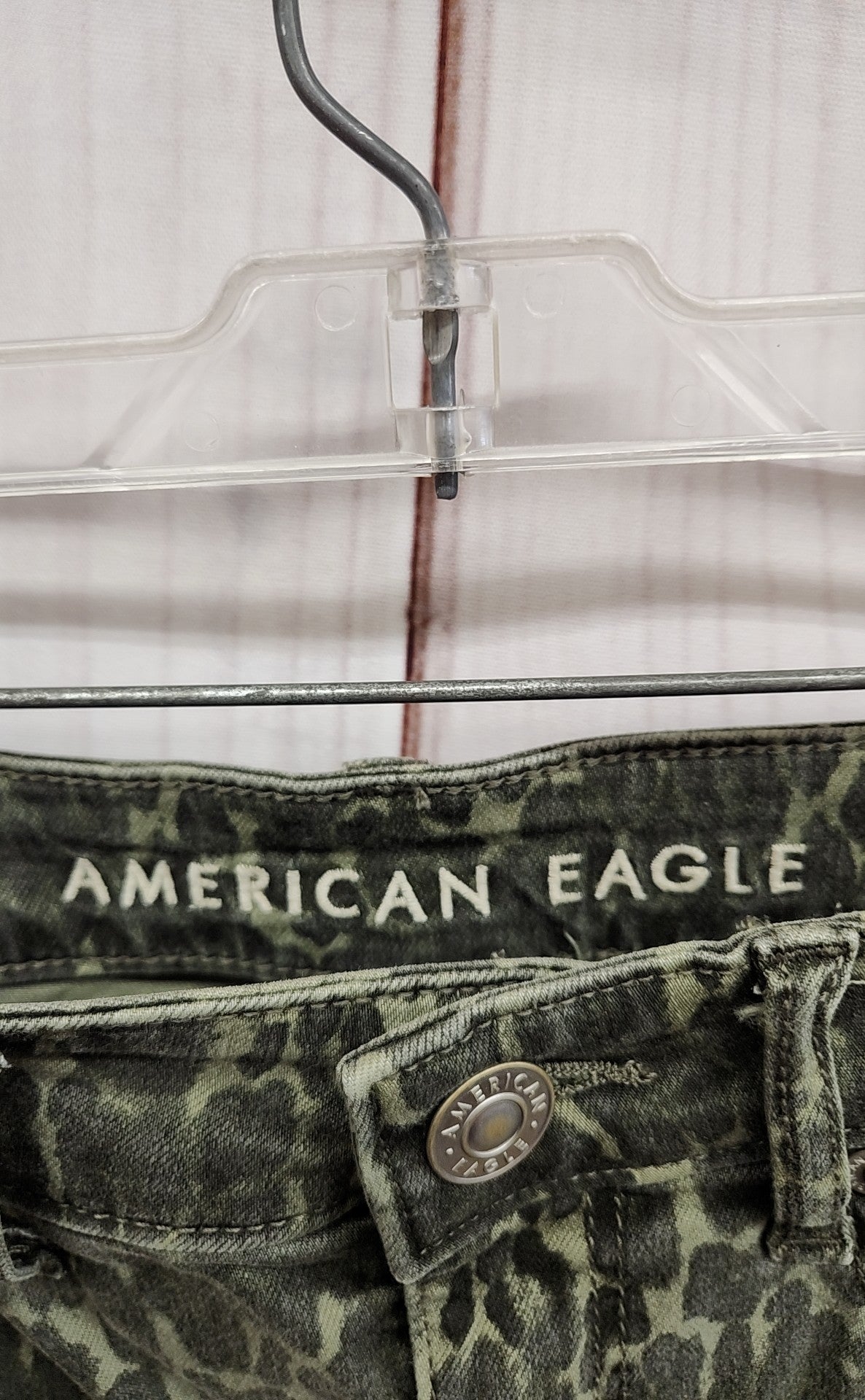 American Eagle Women's Size 0 Hi-Rise Mini Olive Animal Print Skirt