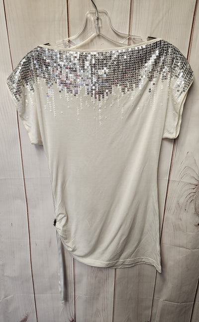 Karen Millen Women's Size 8 White Sequined Sleeveless Top