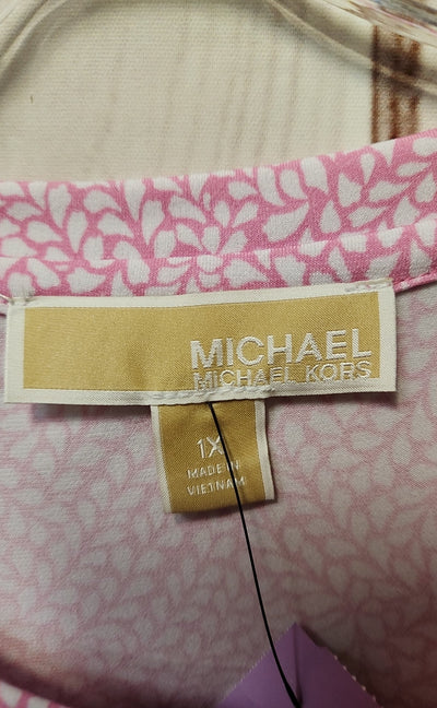Michael Kors Women's Size 1X Pink Short Sleeve Top