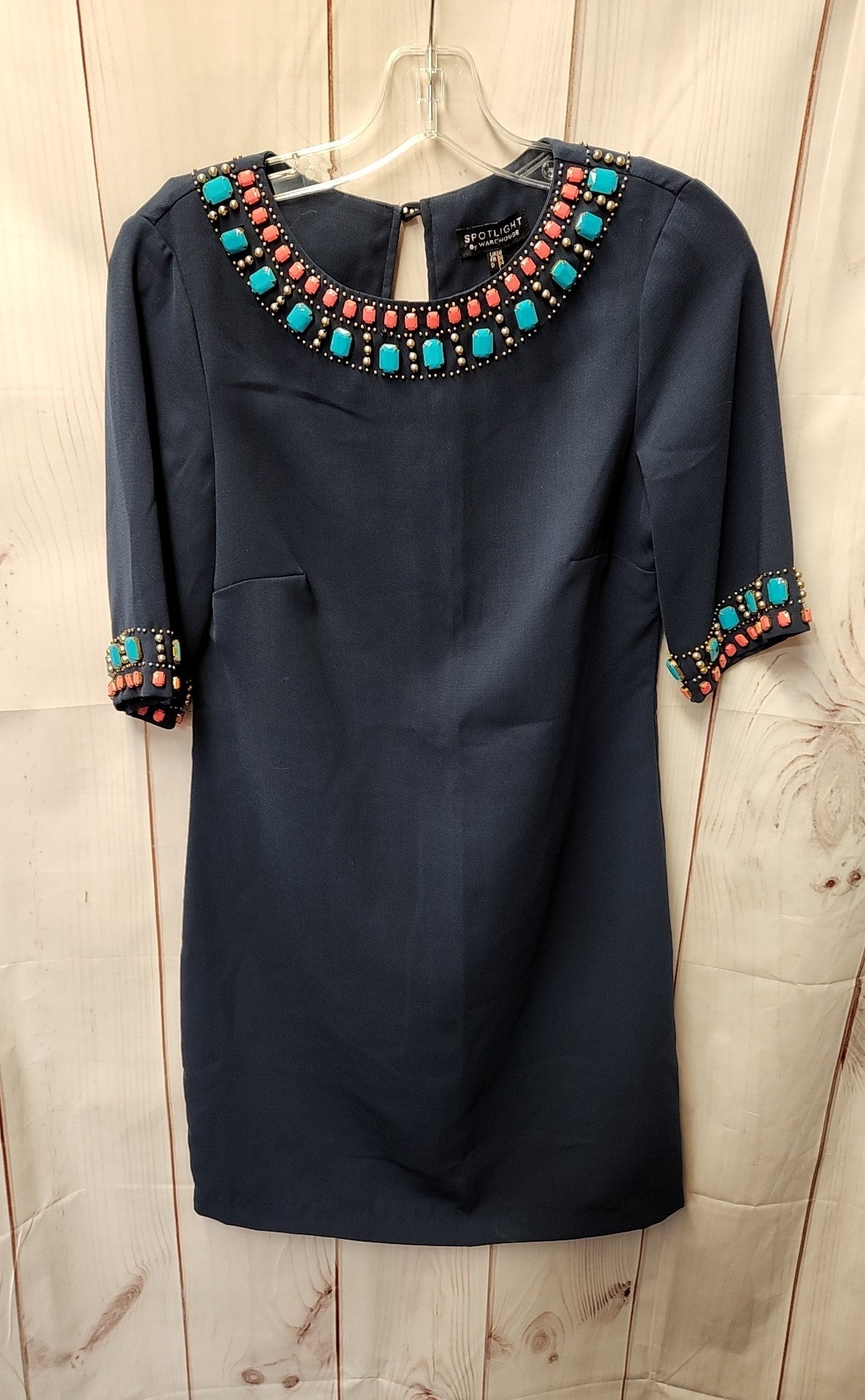 Spotlight Warehouse Women's Size 4 Navy Beaded Dress