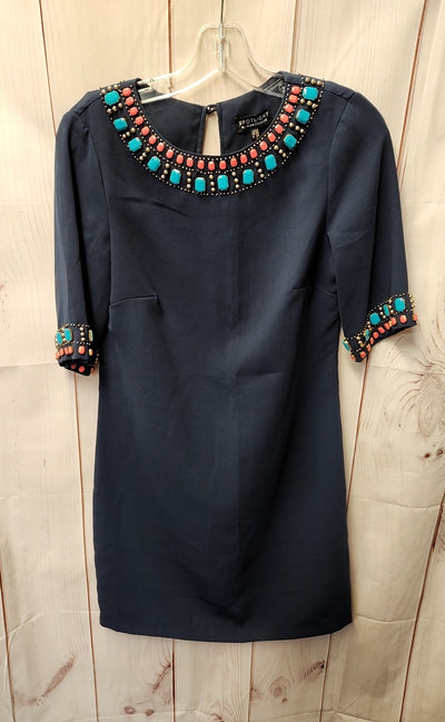 Spotlight Warehouse Women's Size 4 Navy Beaded Dress