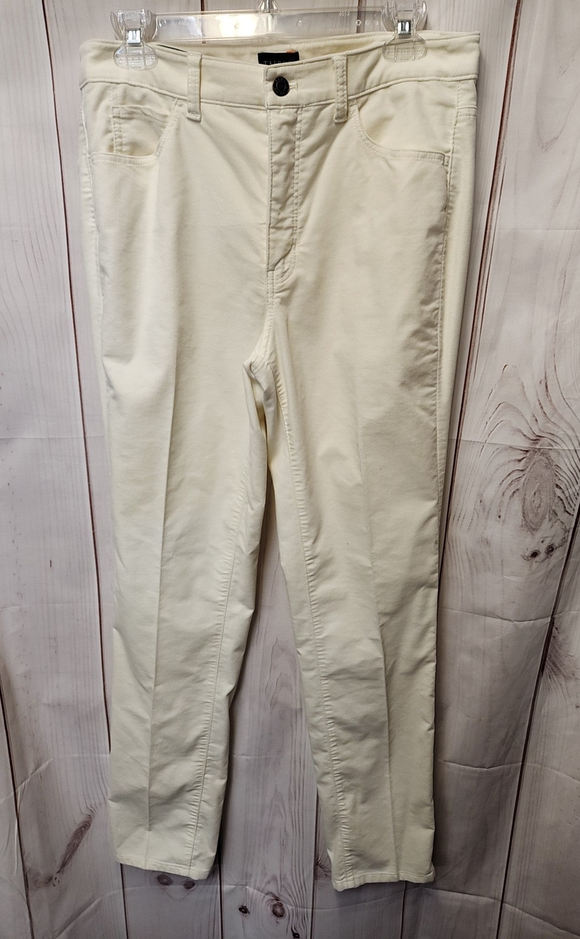 Talbots Women's Size 6 White Pants Velveteen Straight Leg Pant