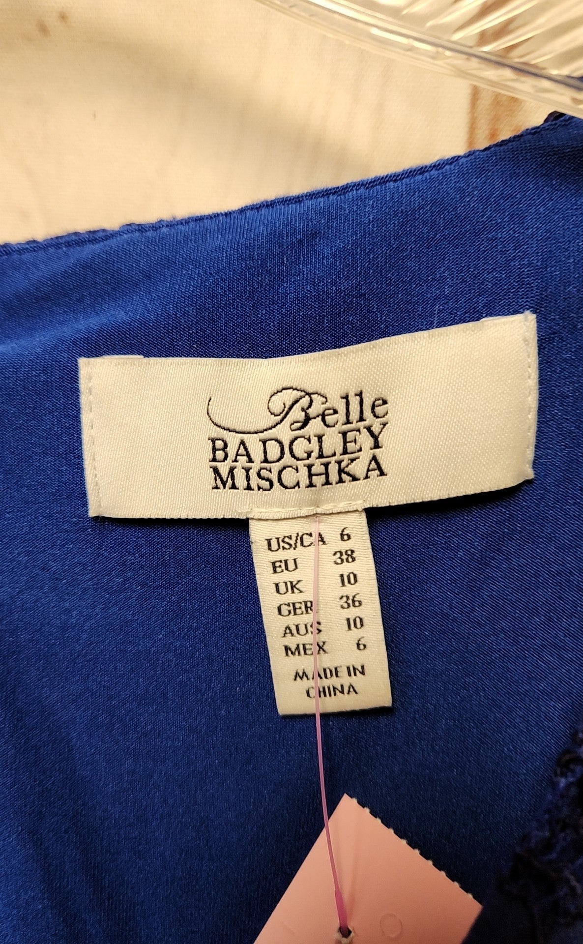 Badgley Mischka Women's Size 6 Blue Floral Dress