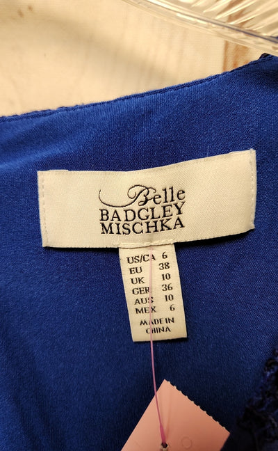 Badgley Mischka Women's Size 6 Blue Floral Dress