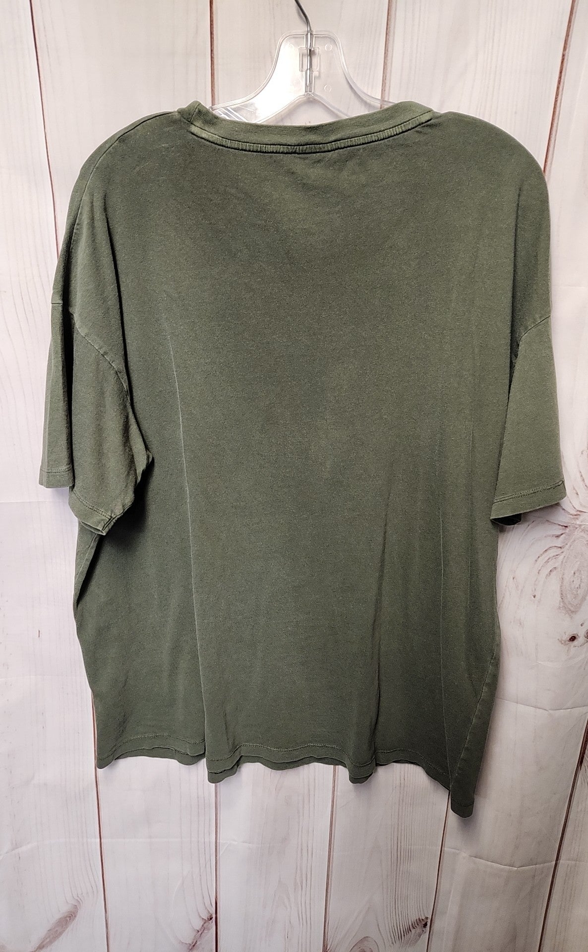 American Eagle Women's Size M Olive Green Short Sleeve Top Janis Joplin